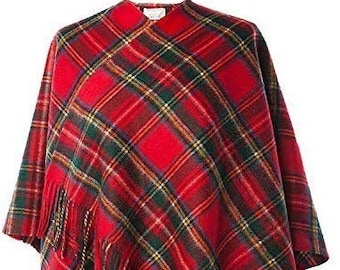 Ladies Pure Edinburgh Lambswool Mini Cape Royal Stewart Tartan