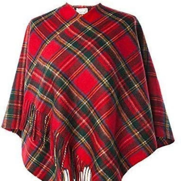 Mini Cape Royal Stewart Tartan en pure laine d'agneau d'Édimbourg pour femme