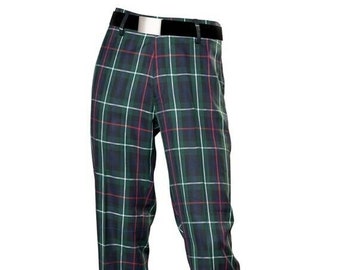 Gents Scottish Mackenzie Modern Tartan Casual Trousers Perfect for Golf Or Dinner Parties
