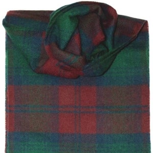 Pure Lambswool Lindsay Modern Tartan Clan Scarf - Made in Scotland