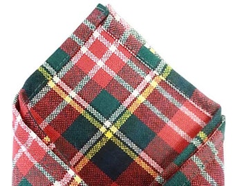 Gents Pure Wool Christie Tartan Pocket Square - Made in Scotland