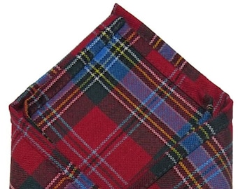 Gents Pure Wool Maclean of Duart Tartan Pocket Square - Made in Scotland