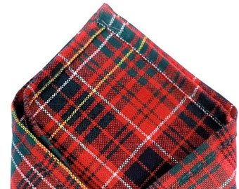 Gents Pure Wool Lumsden Tartan Pocket Square - Made in Scotland