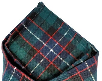 Gents Pure Wool Russell Tartan Pocket Square - Made in Scotland