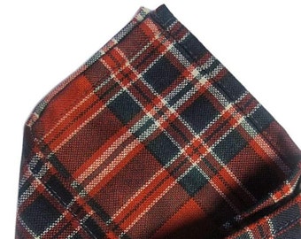 Gents Pure Wool Macfarlane Tartan Pocket Square - Made in Scotland