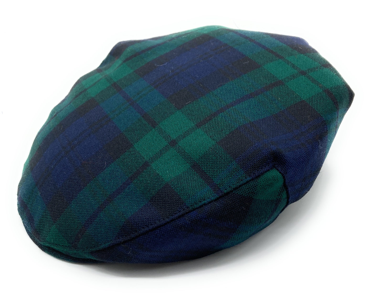 Gents Pure Wool Black Watch Tartan One Size Flat Cap Made in Etsy
