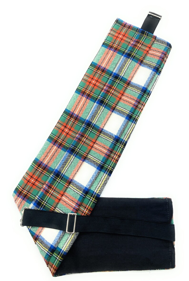 Gents Pure Wool Stewart Dress Ancient Tartan Cummerbund Made in Scotland image 1