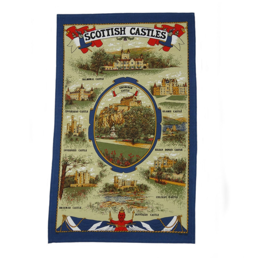 100 Cotton Scottish Castles Tea Towel TT0860 Etsy