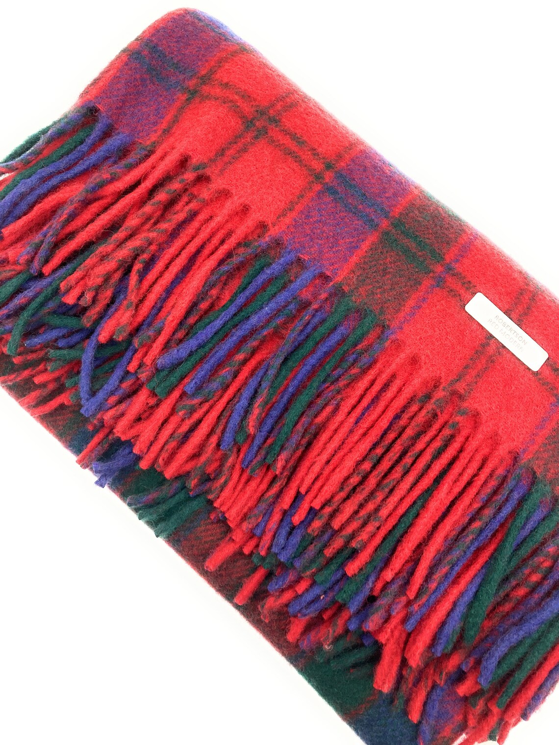 Blend Wool Robertson Red Tartan Travel Rug/blanket Etsy