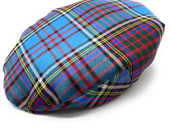 Gents Pure Wool Anderson Tartan One Size Flat Cap - Fabriqué en Écosse