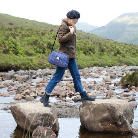 Ladies Harris Tweed Avon Square Shoulder Bag With Adjustable - Etsy