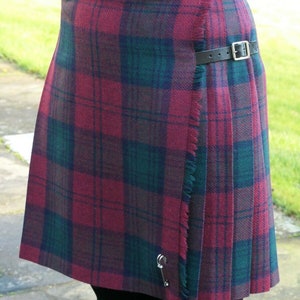 Ladies Authentic Shetland Wool Kilt Classic Lindsay Tartan - Made in Scotland