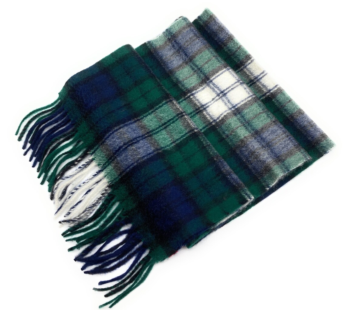 Pure Cashmere Scottish Black Watch Dress Tartan Clan Scarf Etsy