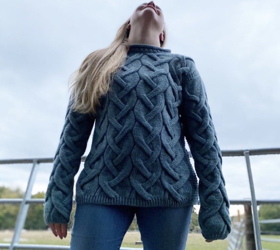 British Wool Ladies Tunic Cable Arran 