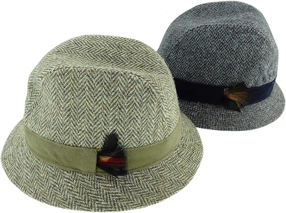 Tweed trilby cheap hat uk