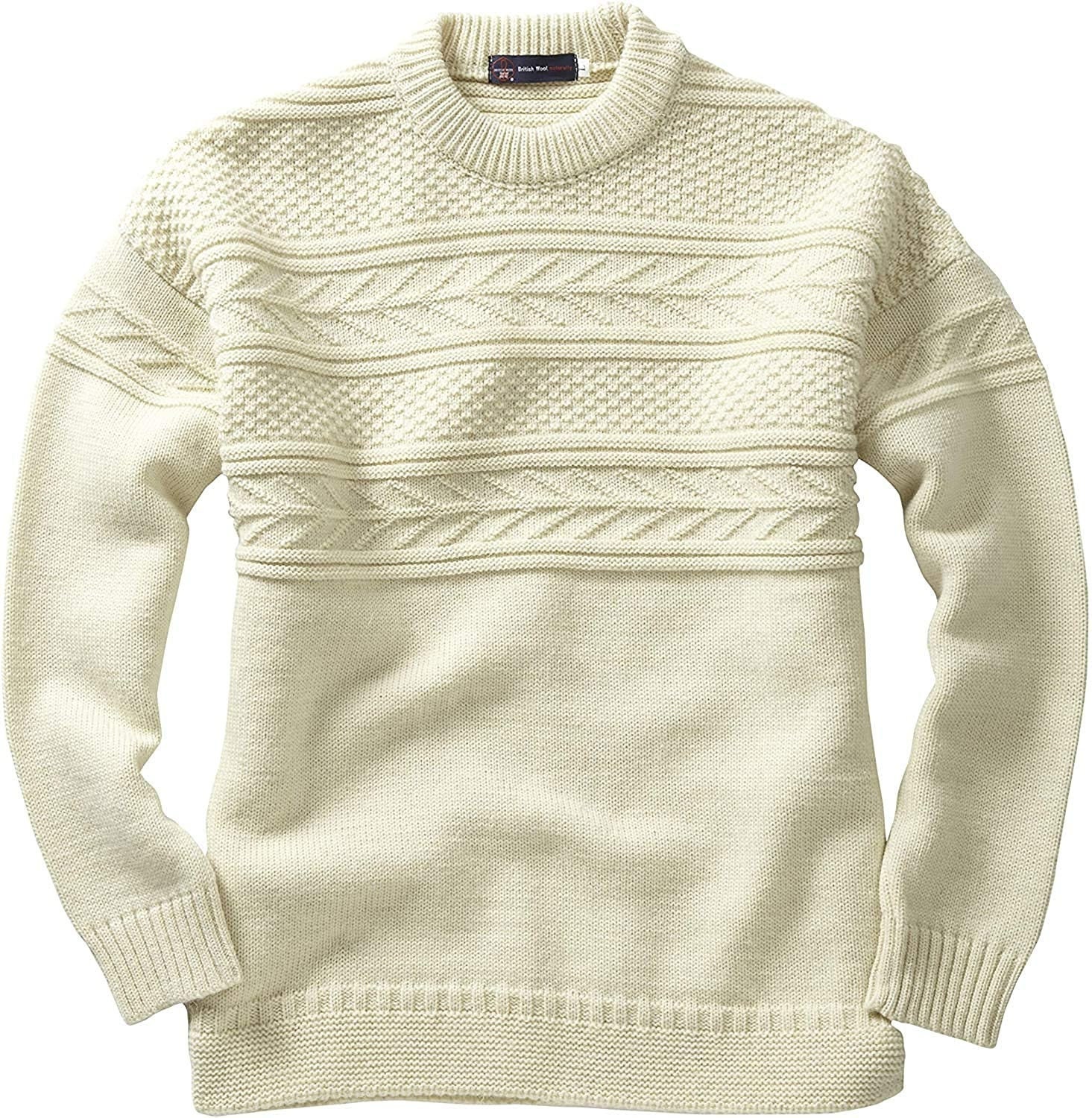 Cream, British Wool Roll Neck Sweater