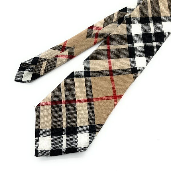 Gents Pure New Wool Scottish Thomson Camel Tartan Tie - MADE IN SCOTLAND