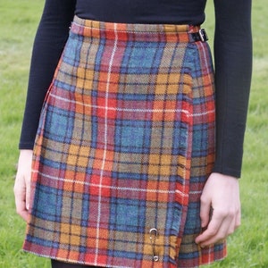 Ladies Authentic Shetland Wool Kilt Buchanan Antique Tartan - Made in Scotland