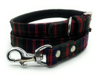 Scottish MacDonald Tartan Dog Collar & Lead Set