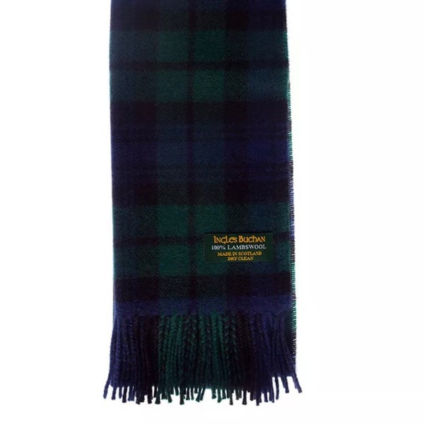 Écharpe en pure laine d'agneau Black Watch Tartan Clan - Fabriquée en Écosse