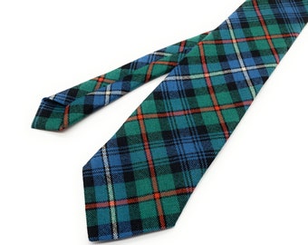 Gents Pure New Wool Robertson Hunting Ancient Tartan Tie - MADE IN SCOTLAND