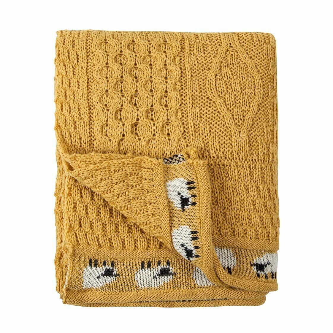 100 British Wool Arran Sheep Wool Throw/Blanket In Yellow Etsy