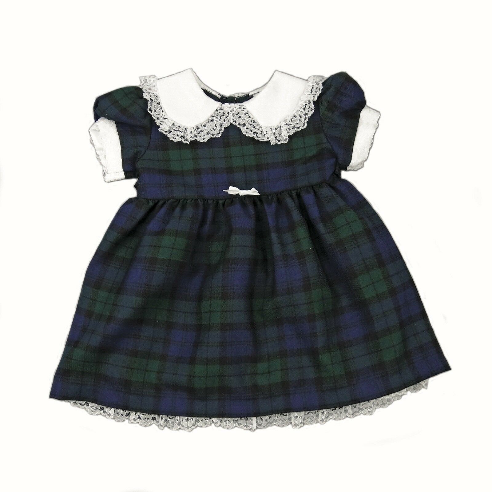 Girls Traditional Black Watch Tartan Dress With Frill Collar & Etsy UK