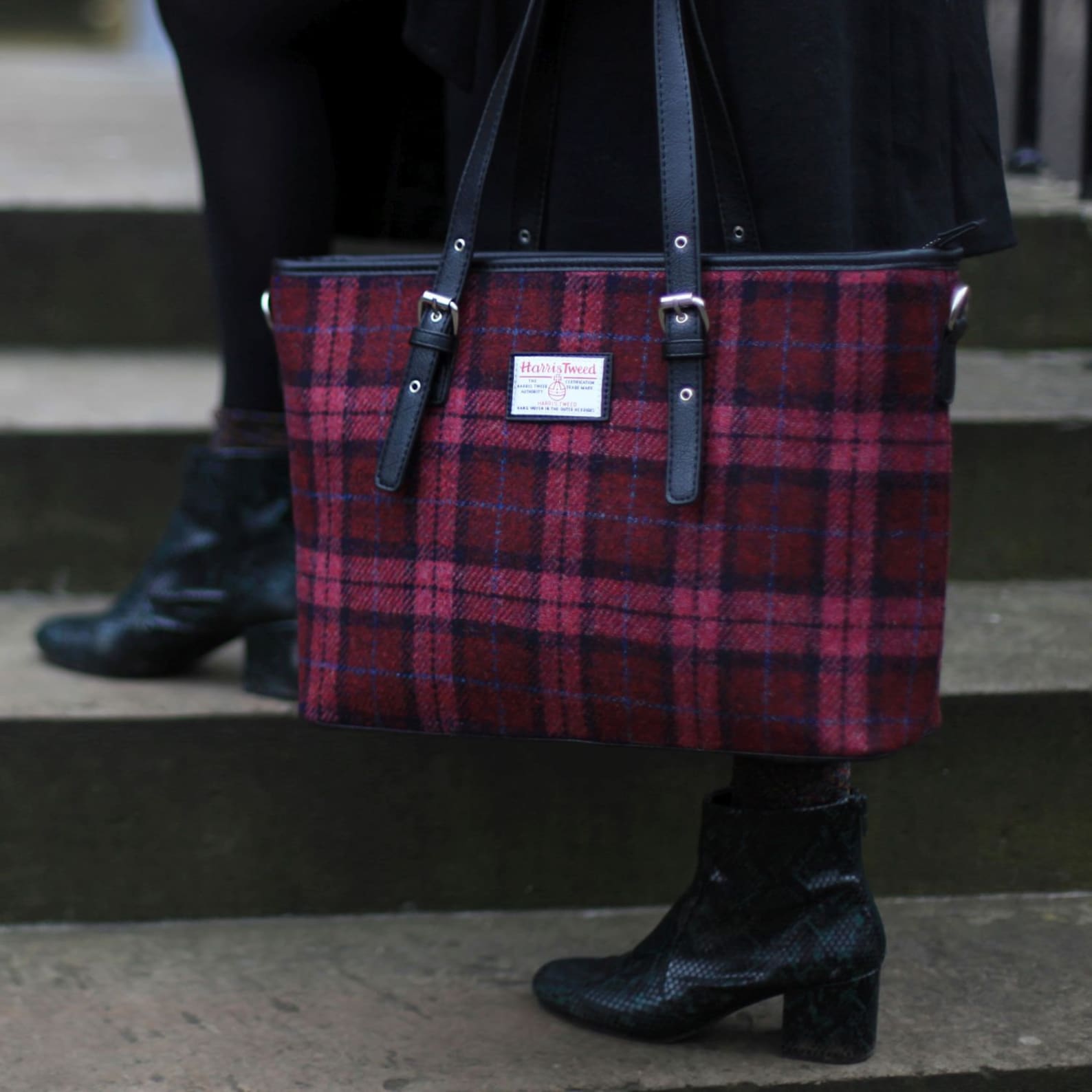 Ladies Authentic Harris Tweed Large Tote Bag With Shoulder | Etsy