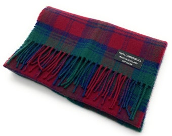 Pure Lambswool Lindsay Tartan Clan Scarf - Made in Scotland