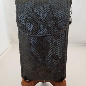 Bolso bandolera/bolso de hombro/cartera/muñequera convertible con cremallera y cierre de cremallera, color negro, apto para teléfono móvil.