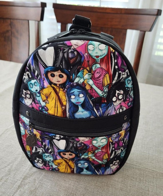 Sling backpack Features Tim Burton Characters and Many Zippered and Slip Pockets Inside and Out Etsy