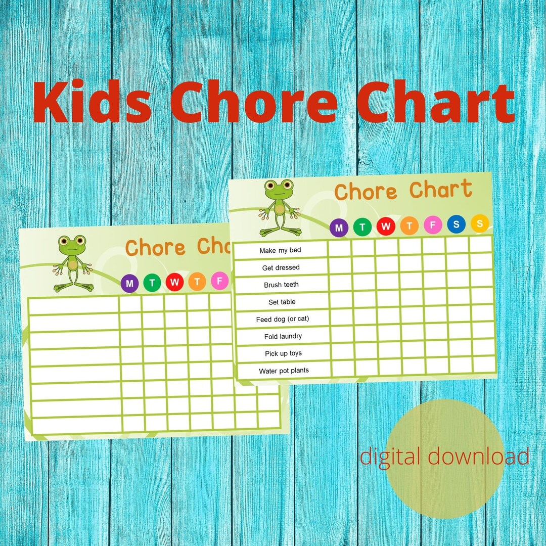 Kids Daily Chores Printable Preschool Chore Chart Kids Job - Etsy
