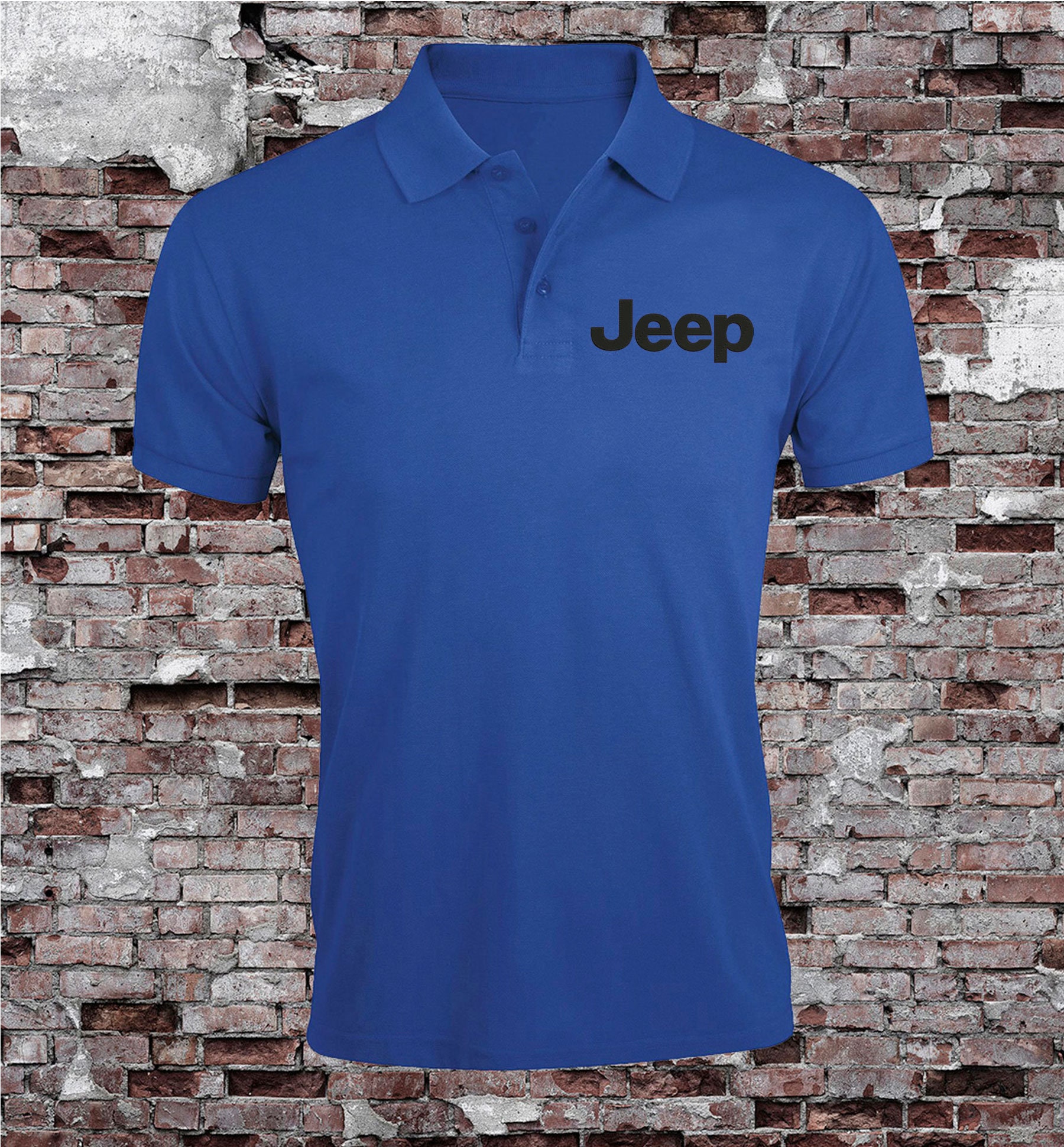 Jeep Logo Car Man's Embroidered Polo Shirt Short Sleeve Etsy