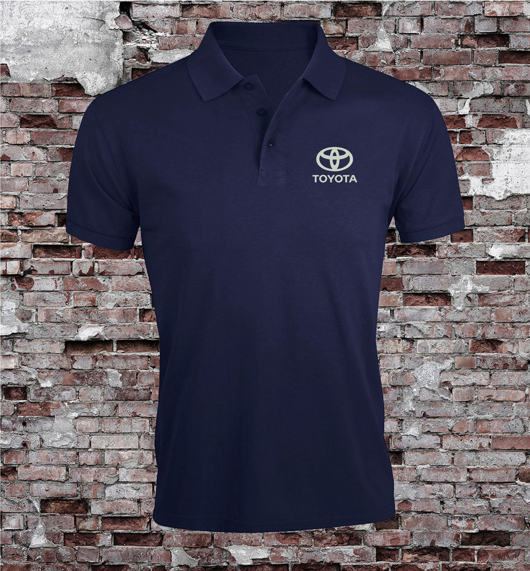 Toyota Logo Car Man's Embroidered Polo Shirt Short Sleeve