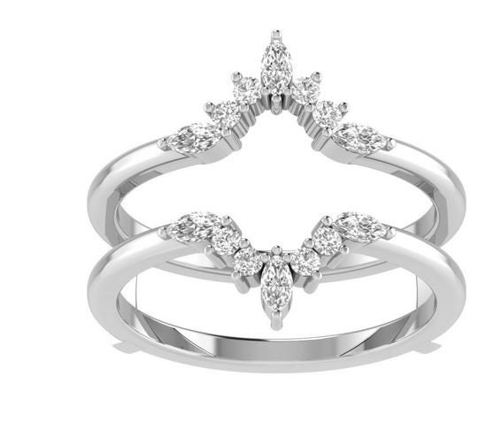 0.50 Ct Marquise Cut Diamond Wedding Enhancer Wrap Ring 14K - Etsy UK