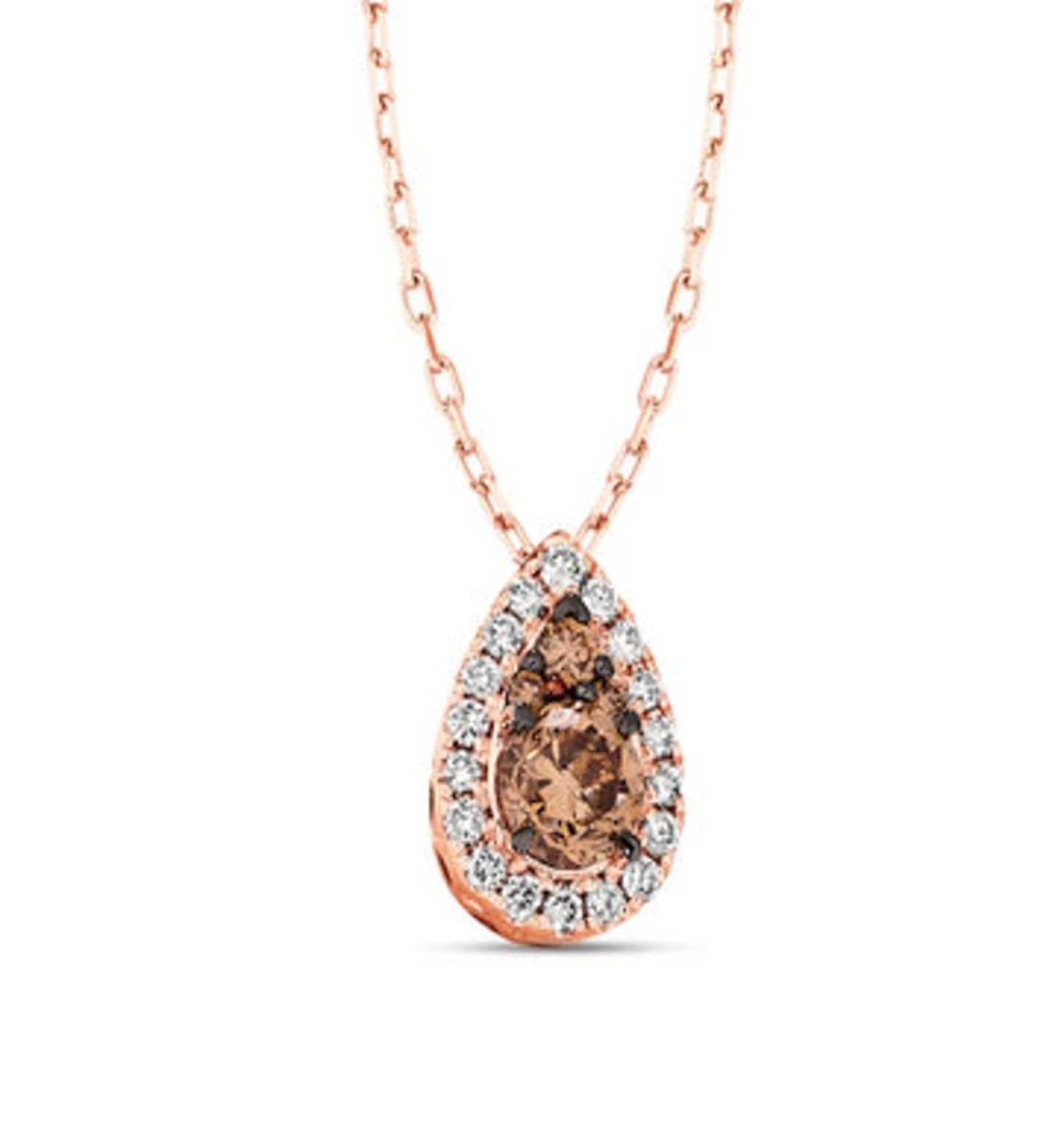 0.50 ct Chocolate Diamond Necklace / 14k Rose Gold Finish Etsy