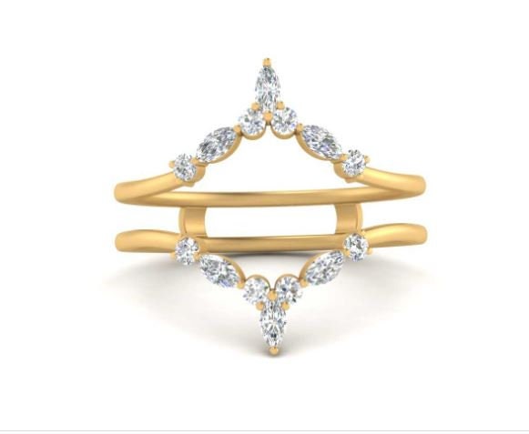 0.46 Ct Diamond Wedding Jacket Solitaire Engagement Ring Guard | Etsy
