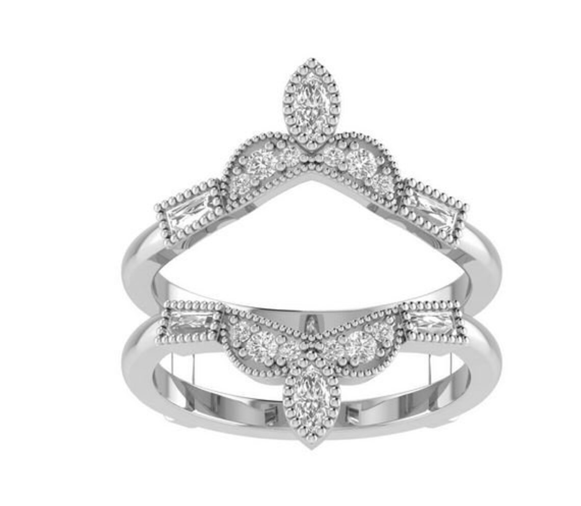 0.50 Ct Diamond Tiara Ring Guard Wedding Enhancer Wrap