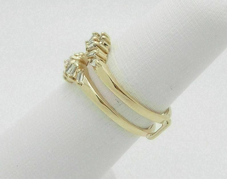 1.00ct Round Baguette Simulated Diamond 14K Yellow Gold Over - Etsy