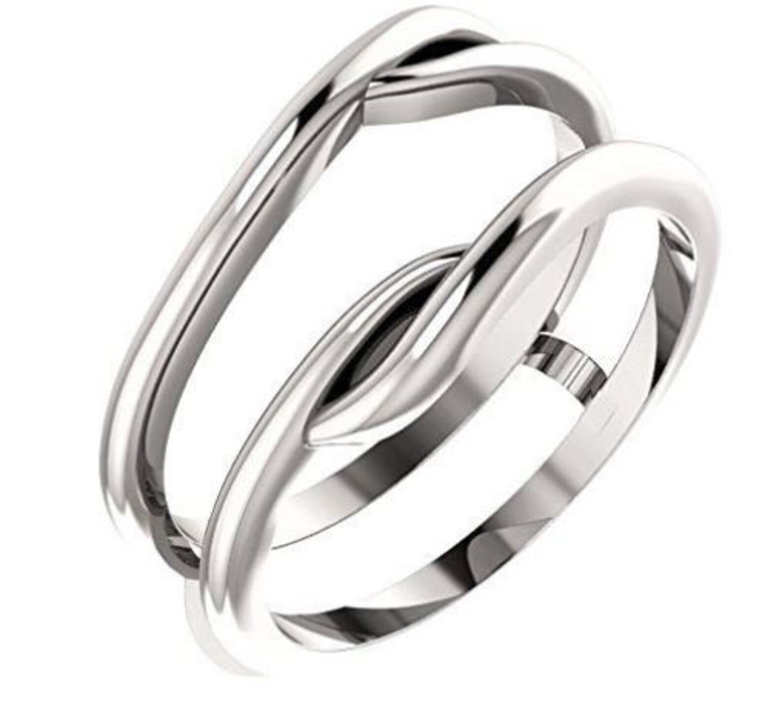 Plain Enhancer Wedding Engagement Ring 14K White Gold Over Etsy