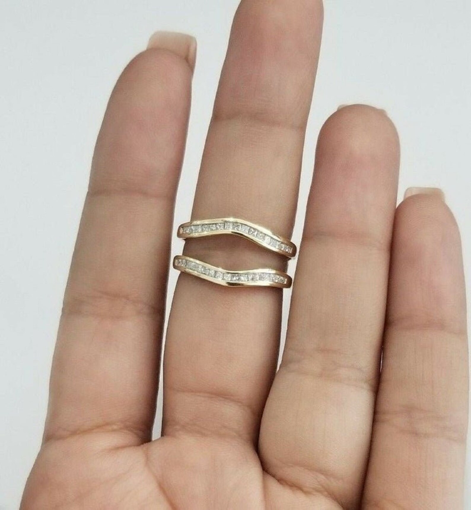 0.75 Ct Princess Cut Diamond Solitaire Enhancer Wrap Etsy