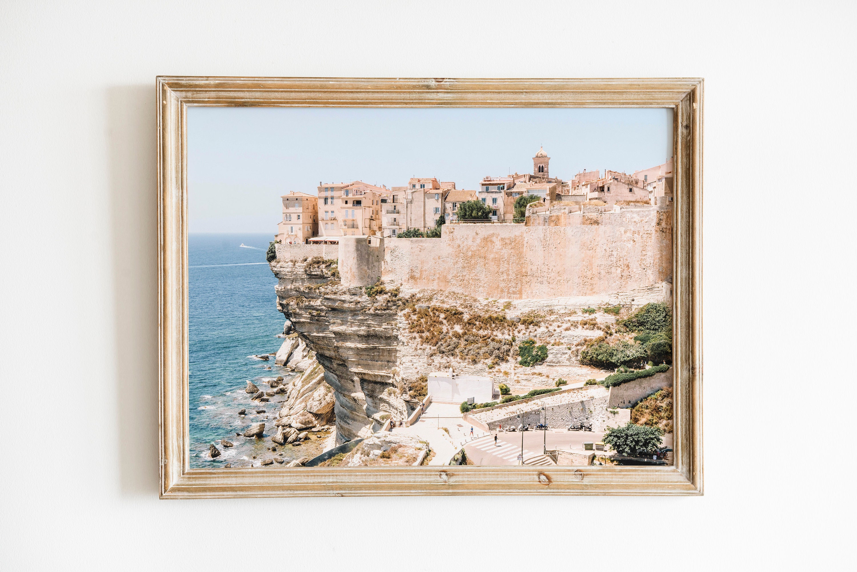 Corsica Photo Print, Bonifacio Coastal Town Photo, French Island Travel Poster, Mediterranean Nature Wall Art, Seaside Cliff Poster