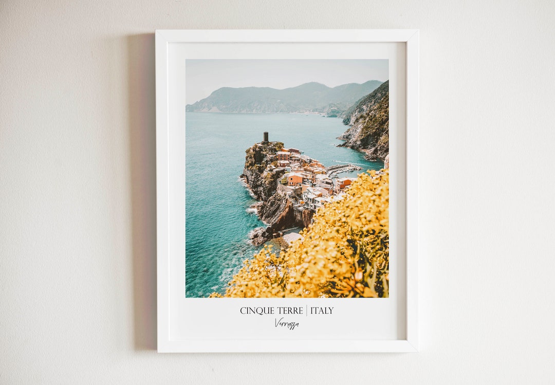 Cinque Terre Travel Poster Printable Wall Art, Vernazza Italy Coastal ...