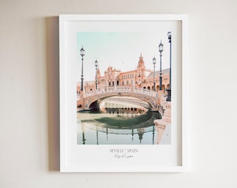 SEVILLE Spain Map Print Travel Nursery Decor A3 A2 A1 Wall Art A1 A2 A3 Sevilla Espana Travel Print Housewarming Gift