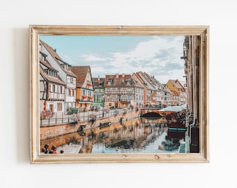 Colmar Travel Poster Printable Wall Art, La Petite Venise Canal Print, France Village Decor, Instant Digital Download
