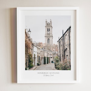 Scottish Church Wall Art, St. Stephen&#39;s Church Edinburgh Photo, British Travel Printable, Scotland Architecture Wall Art