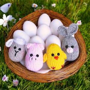 PDF Knitting Easter Pattern, BarnYarn Eggs in English, Knit Spring Decor on 2 needles, Seasonal Gift Idea, Easter Egg Hunt