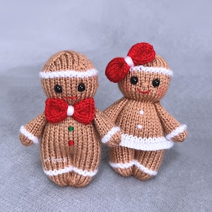 Christmas Toy Knitting Pattern PDF,  Gingerbread Ornaments, Instant English Download