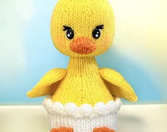 Easter Knitting PDF Pattern in English, Adorable Hatched Chick Amigurumi, DIY Tutorial, Spring Craft Project
