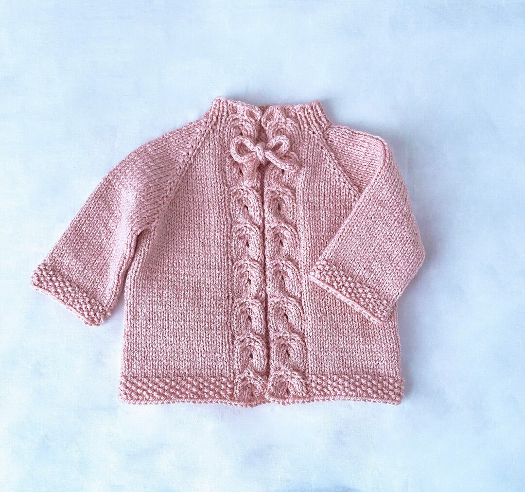 Knitting Baby Cardigan Pattern 03, 36, 69, 912, 1218, 1824 M, Cable Knitting Baby Cardigan